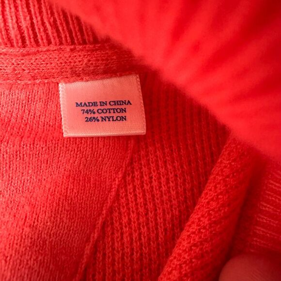 Southern Tide Size M Mens Waffle Knit 1/4 Zip Pullover Peach Sweater - Picture 5 of 9